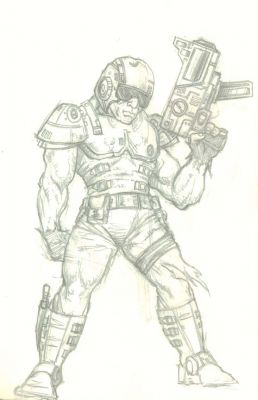[url=http://falloutvault.com/index.php?title=Leather_Armor]Leather Armor[/url] concept art by [url=http://falloutvault.com/index.php?title=Leonard_Boyarsky]Leonard Boyarsky[/url]. Supposedly the first Fallout concept art ever.
